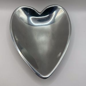 Nambe heart shaped silver bowl